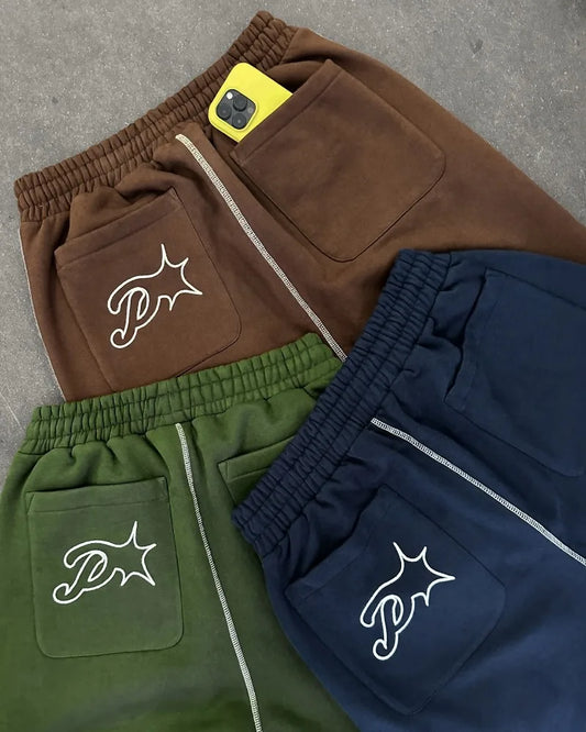 Embroidery Loose Harajuku Sweatpants