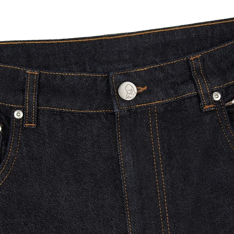 Wide leg Harajuku vintage plum blossom jeans